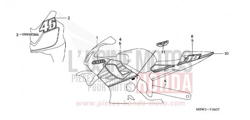 RAYURE (8) CBR600FR1 de 2001